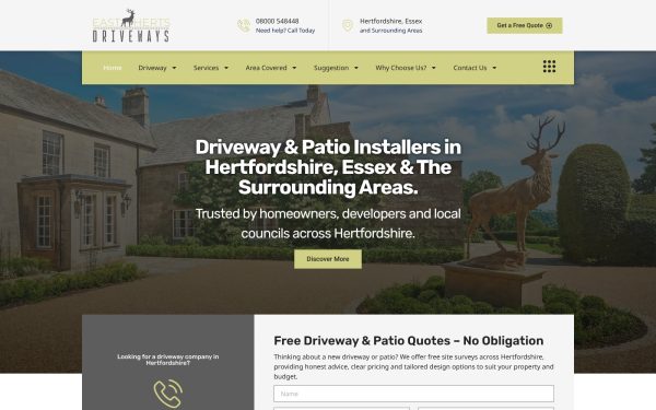 East Herts Driveways website 1 East Herts Driveways website by Spectrum Media Solutions
