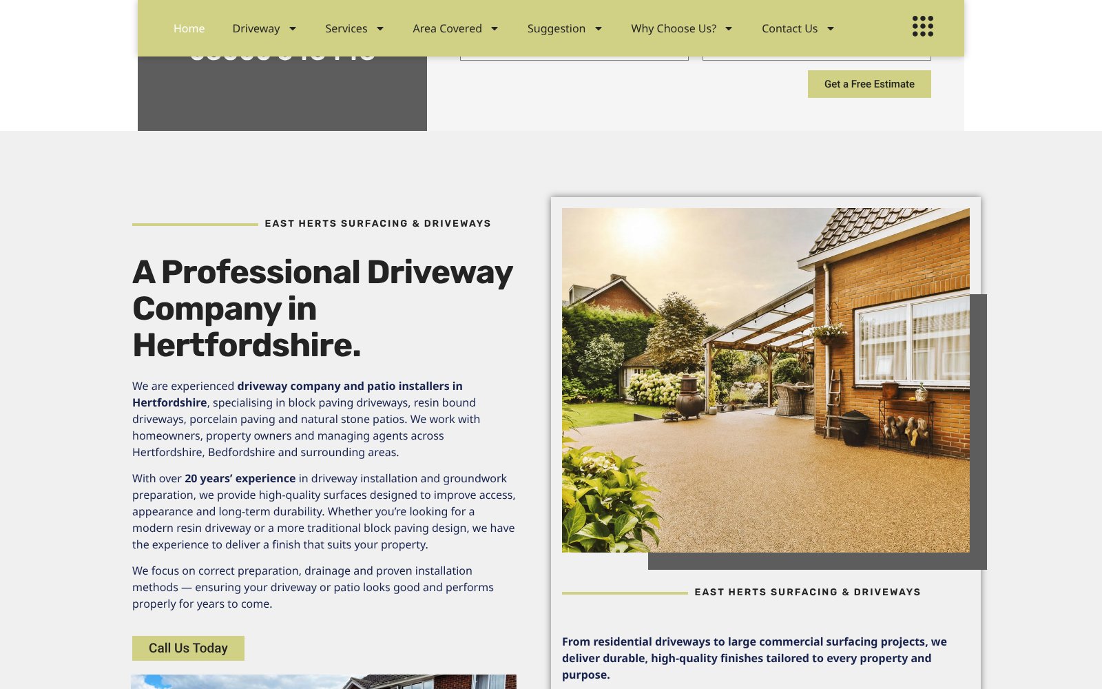 East Herts Driveways website 2