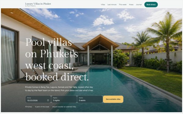 Luxury Villas in Phuket website 1 Luxury Villas in Phuket website by Spectrum Media Solutions