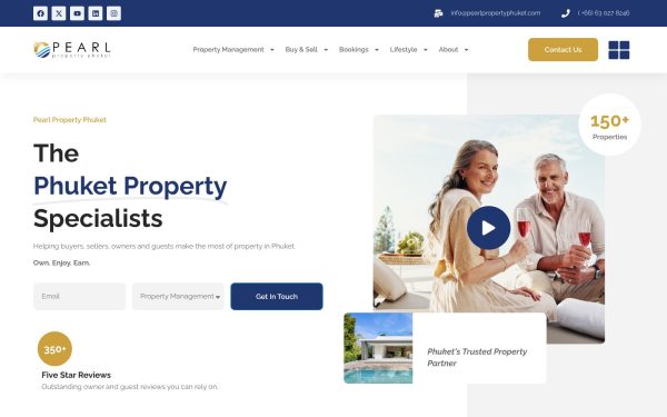 Pearl Property Phuket website 1 Pearl Property Phuket website by Spectrum Media Solutions